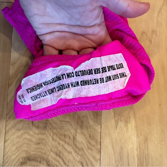 Barbie Pink Hot Pink One Piece Swimsuit Textured With Cutouts NEW - Picture 6 of 6